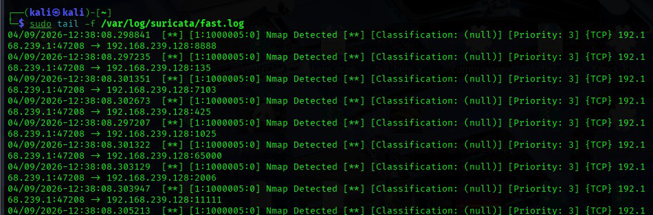 fast.log dosyasında oluşan Nmap Detected kayıtları