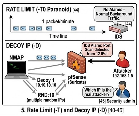 Rate limit ve decoy IP kullanımı