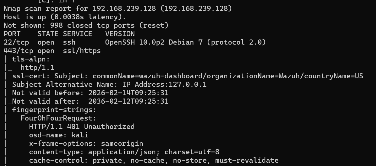 Nmap tarama sonucunda görünen portlar