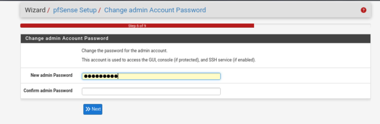 Change admin Account Password ekranı