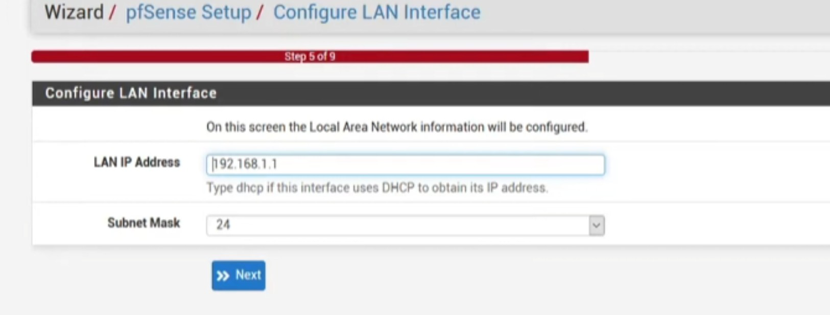 Configure LAN Interface ekranı