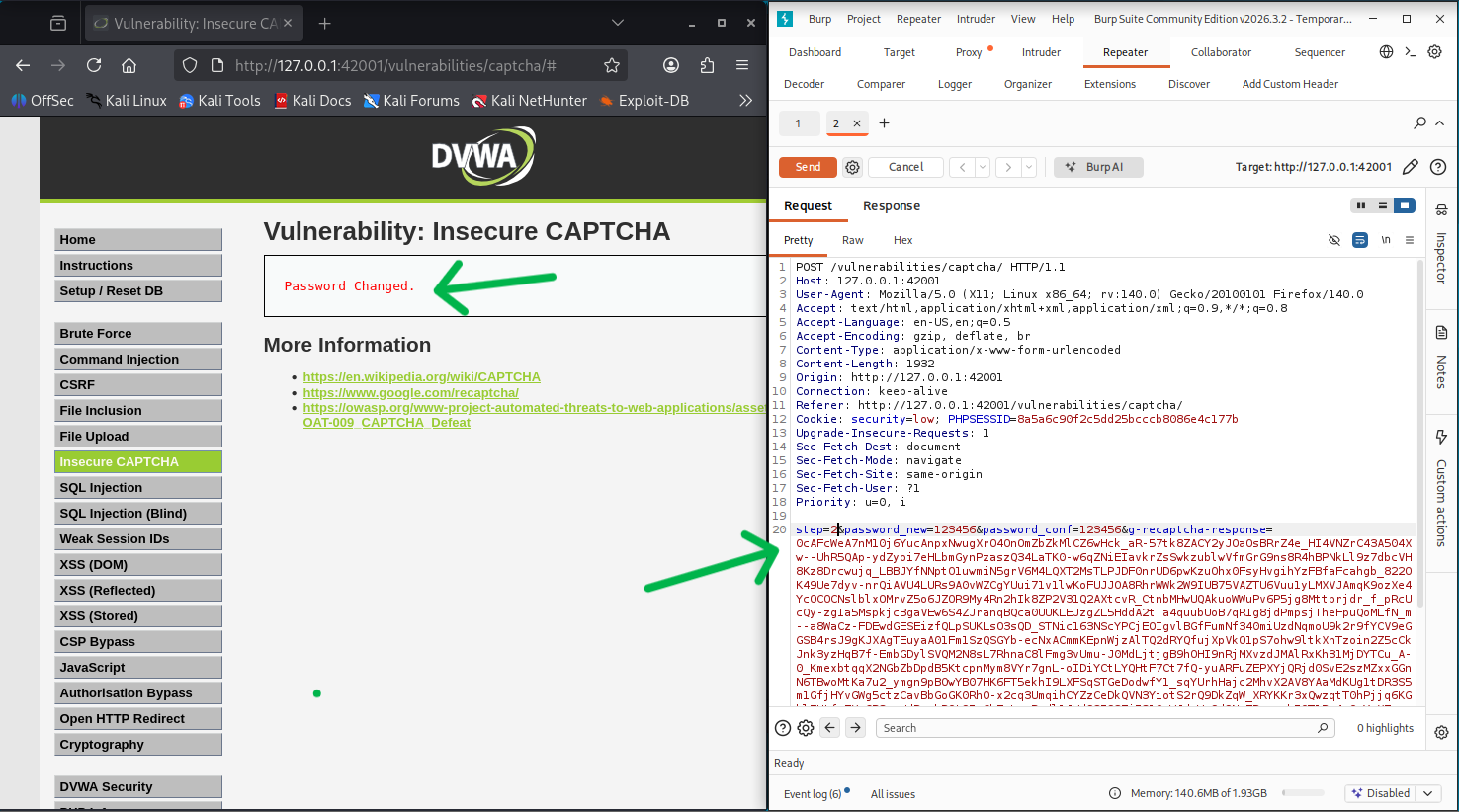 Insecure CAPTCHA — token tekrar kullanımı