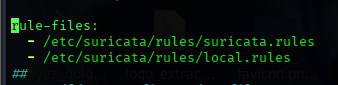 suricata.yaml dosyasındaki rule-files tanımı